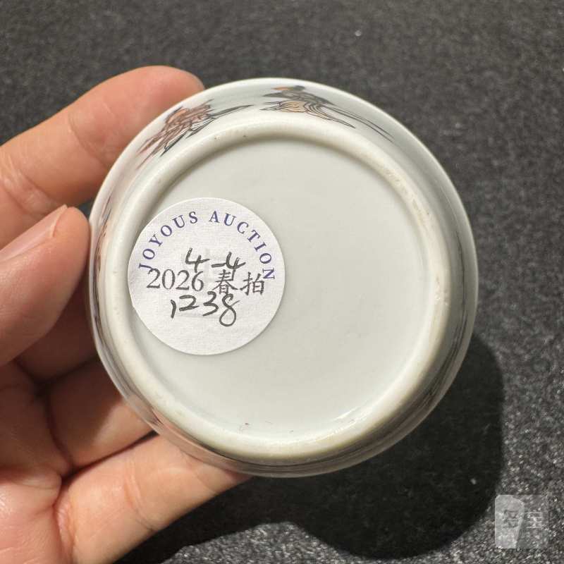 清雍正 墨彩人物故事图马蹄杯一组四件 - 图12